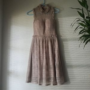 Nude oatmeal neutral beige taupe knit dress